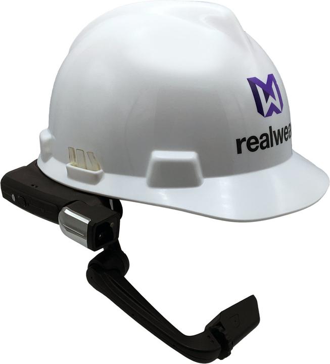 Realwear MSA V-Gard front frame with protective clip and the logo (Wireless)
