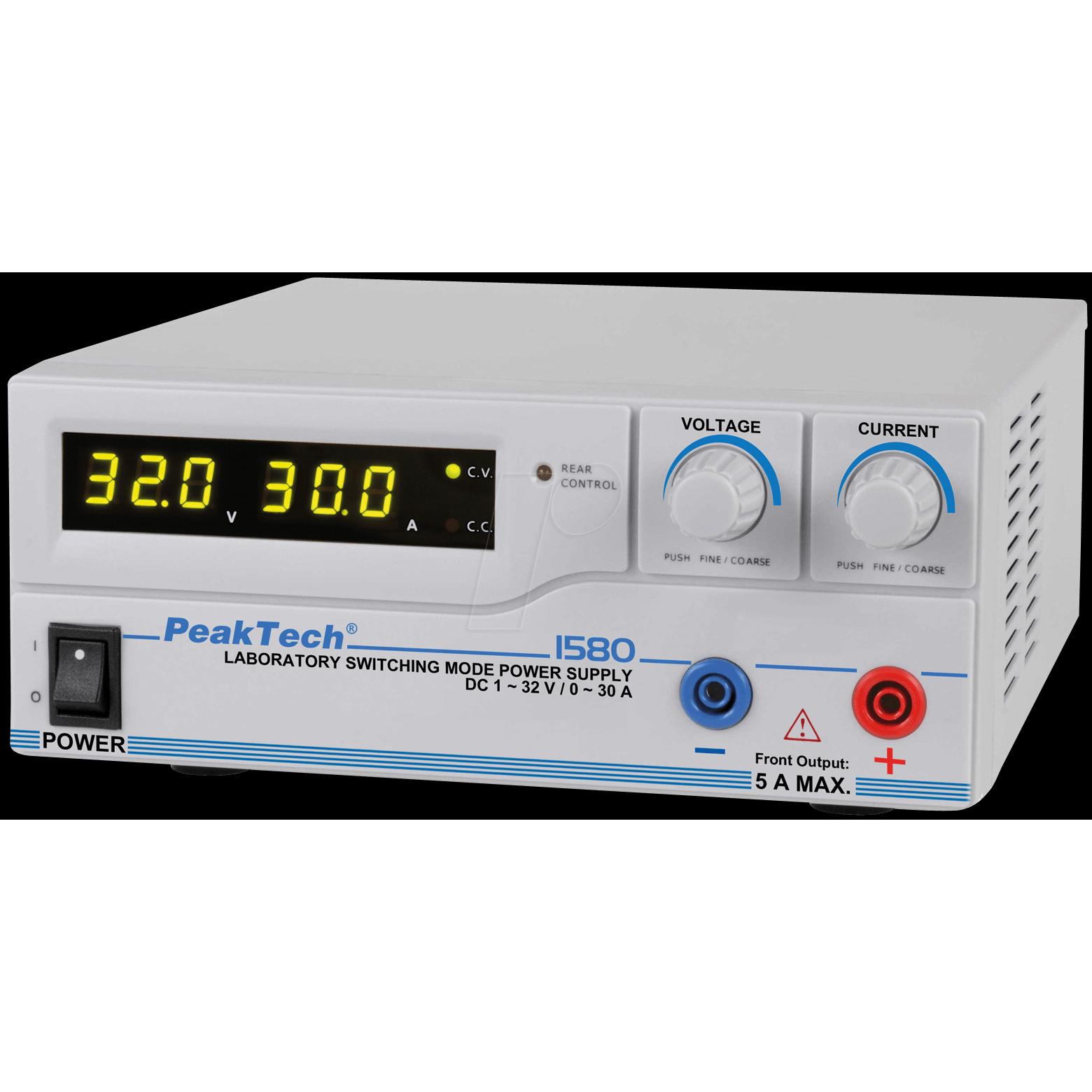 Peaktech Labornetzgerät 1 Kan....32 VDC VDC 30 A, Programmierbar ( 1580), Labornetzgerät