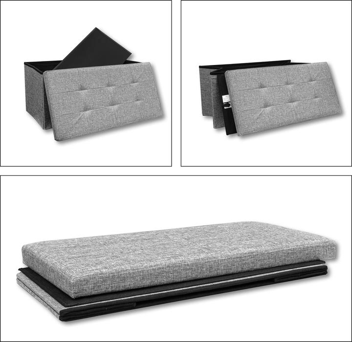 Produktbild VCM Stoff Sitztruhe Sitzbank Truhe Boxas (76 cm)