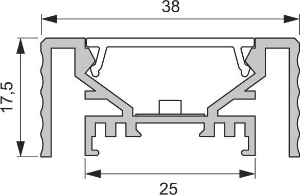 Actual product image L&S LED recessed profiles Manila Plus without light bezel