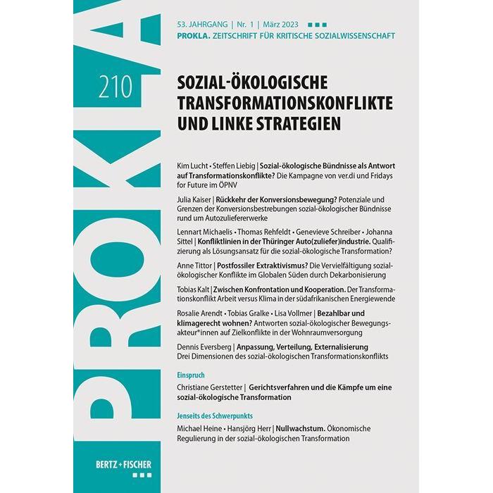 Sozial-ökologische Transformationskonflikte und linke Strategien, Fachbücher von Prokla 210