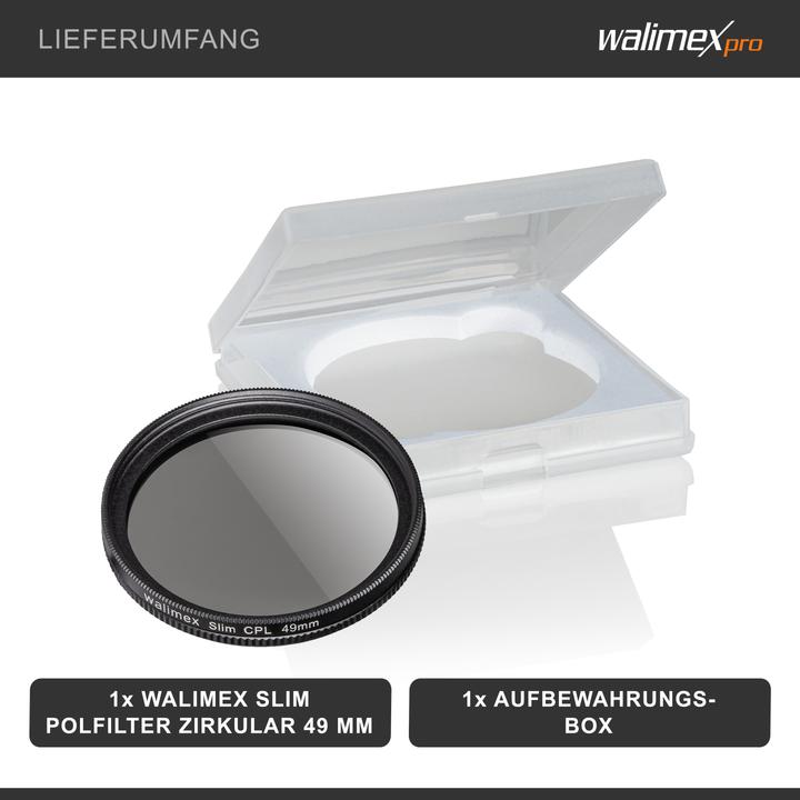Image du produit Walimex Filtre polarisant circulaire slim (49 mm, Filtre polarisant)
