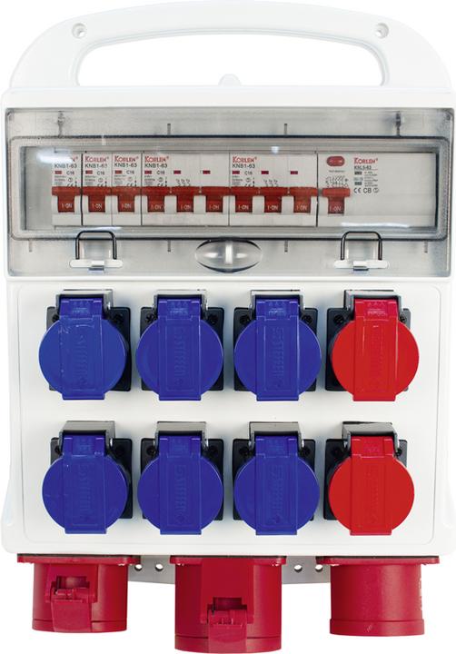 Image du produit Steffen Distributeur de chantier 32A équipé (6 x, Type 23, Type 25, CEE 16/5, CEE 32/5)