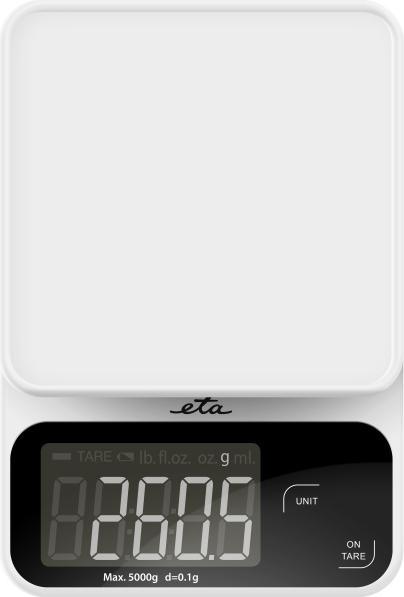 Immagine prodotto ETA ETA677090000 POPPI Digital kitchen scale, Maximum load 5 kg, Accuracy 1 g, White
