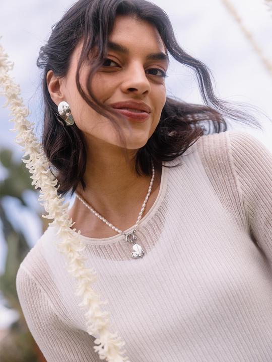 Image du produit Purelei Charm Kette mit Perlen (Acier inoxydable, Eau douce)