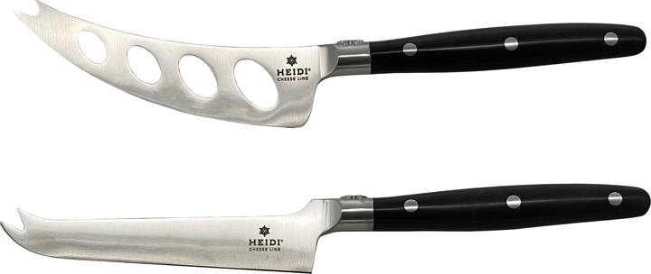 Actual product image Heidi Cheese Line Set of 2 cheese knives with Edelweiss bolster - Contents: 1 x soft cheese knife + 1 x universal chee (11.60 cm)
