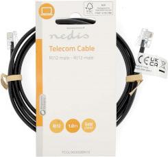 Produktbild Nedis Telefonkabel | RJ12 Stecker | RJ12 Stecker | 1.00 m | Kabeldesign: Flach | Kabeltyp: RJ12 | Sc