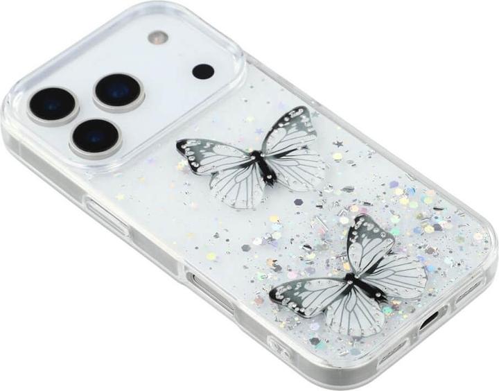 Actual product image Cover-Discount iPhone 17 Pro Max - Glitzer Hülle Schmetterlinge (Apple iPhone 17 Pro Max)