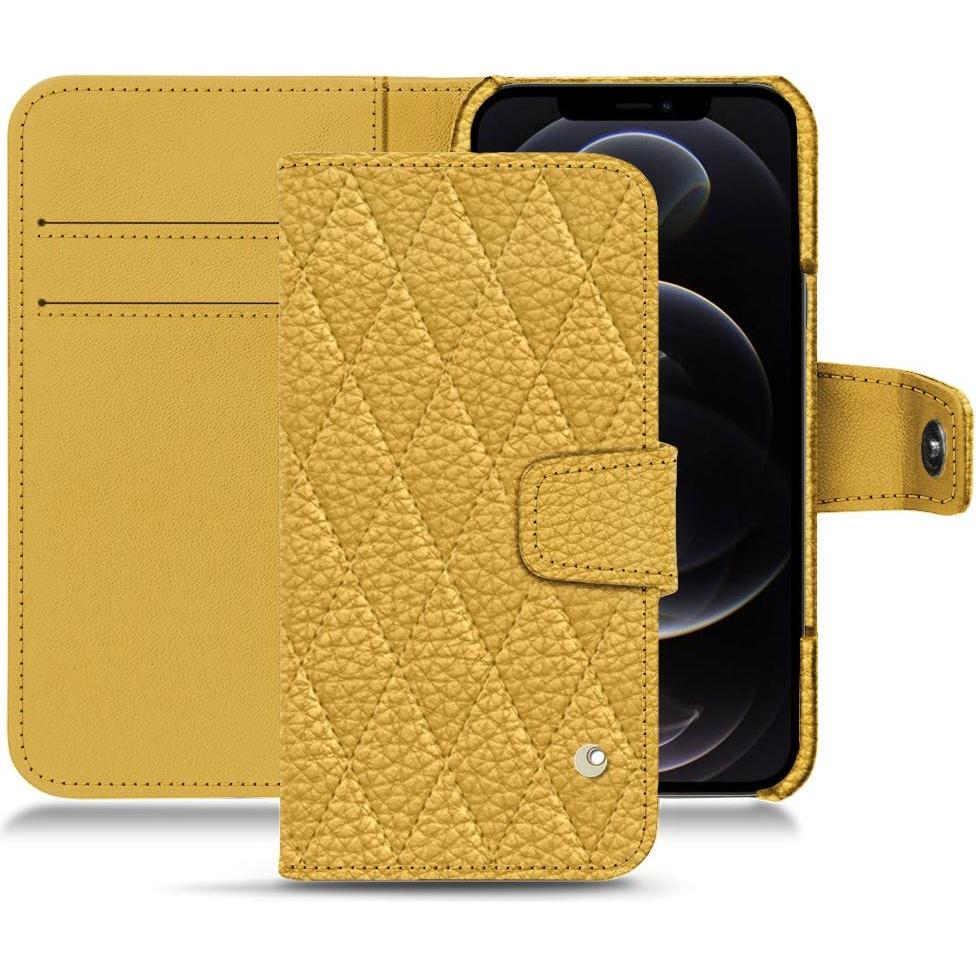 Noreve Lederschutzhülle Wallet (Apple iPhone 12 Pro), Smartphone Hülle, Orange