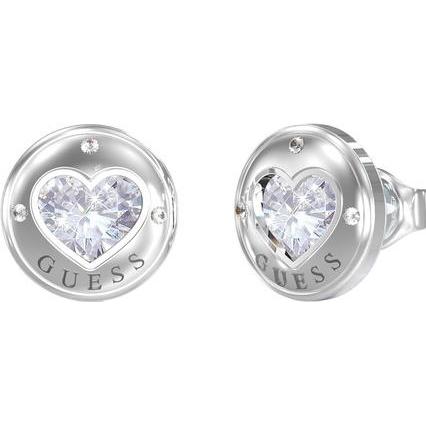 Guess, Ohrringe, Rolling Hearts Romantic Steel Earrings JUBE03349JWRHT, (Kubische Zirkonie, Stahl)