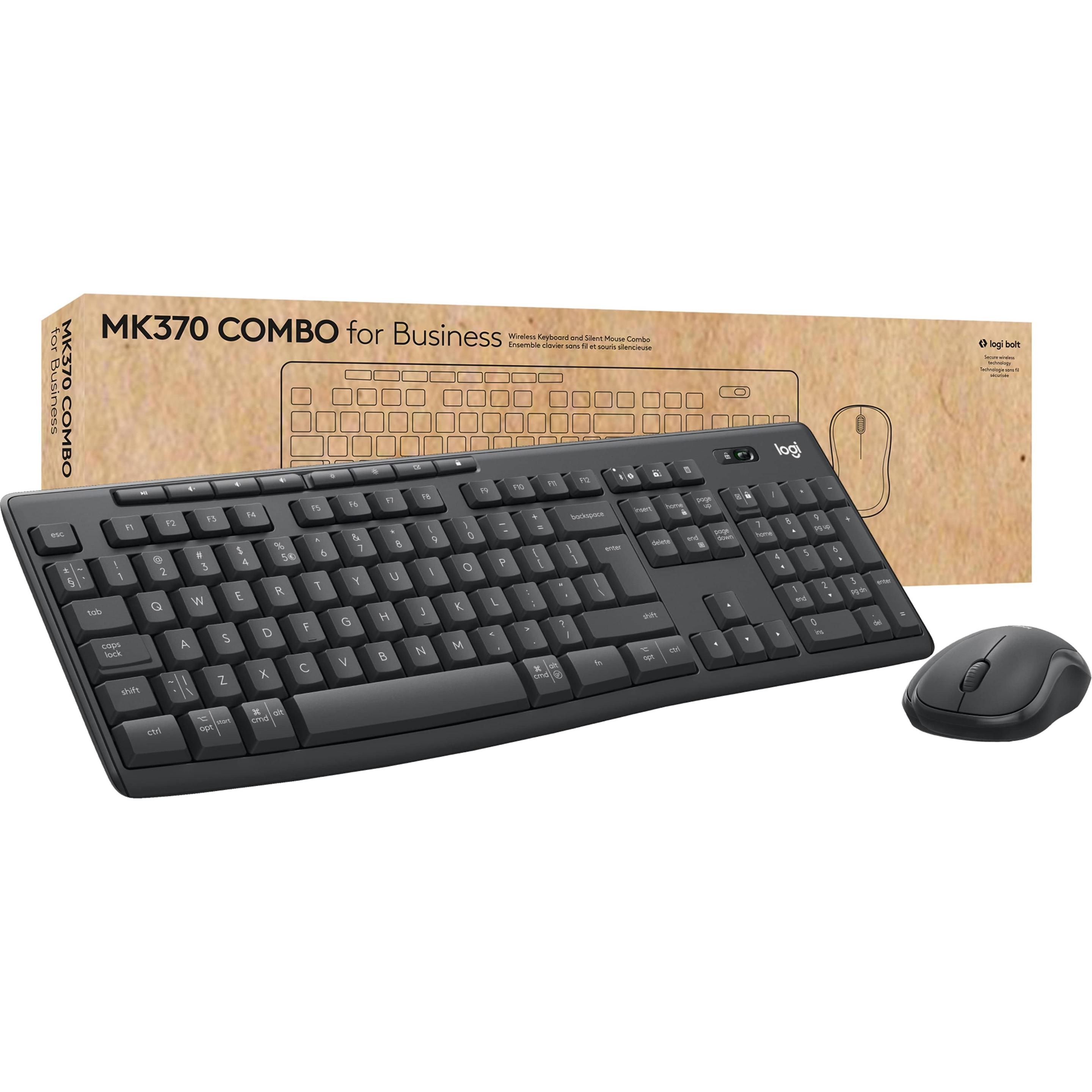 Logitech MK370 Combo (DE, Kabellos), Tastatur, Schwarz