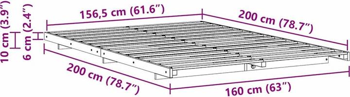 Actual product image vidaXL Bettgestell (160 x 200 cm)