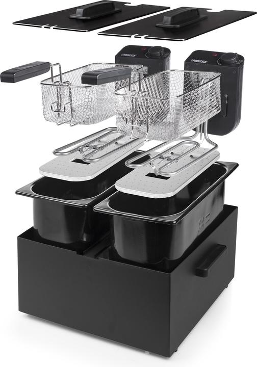 Image du produit Princess 183028 Double Black Fryer, Deep fryer, 6 L, 1.8 kg, 190 °C, Double, Black
