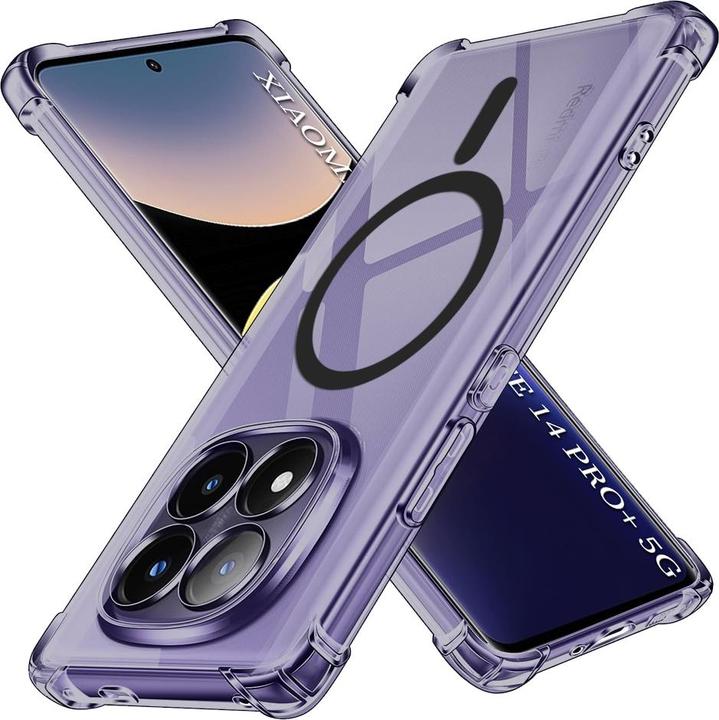 Actual product image Techsuit - Shockproof Clear Silicone MagSafe - Xiaomi Redmi Note 14 Pro+ 5G - Smoke Black (Xiaomi Redmi Note 14 Pro+ 5G)