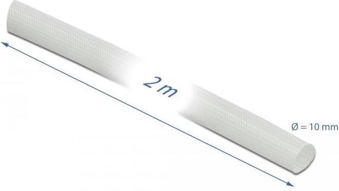 Produktbild Delock Schutzschlauch Glasfasergeflecht 2 m x 10 mm weiss (Kabelschlauch, 200 cm)