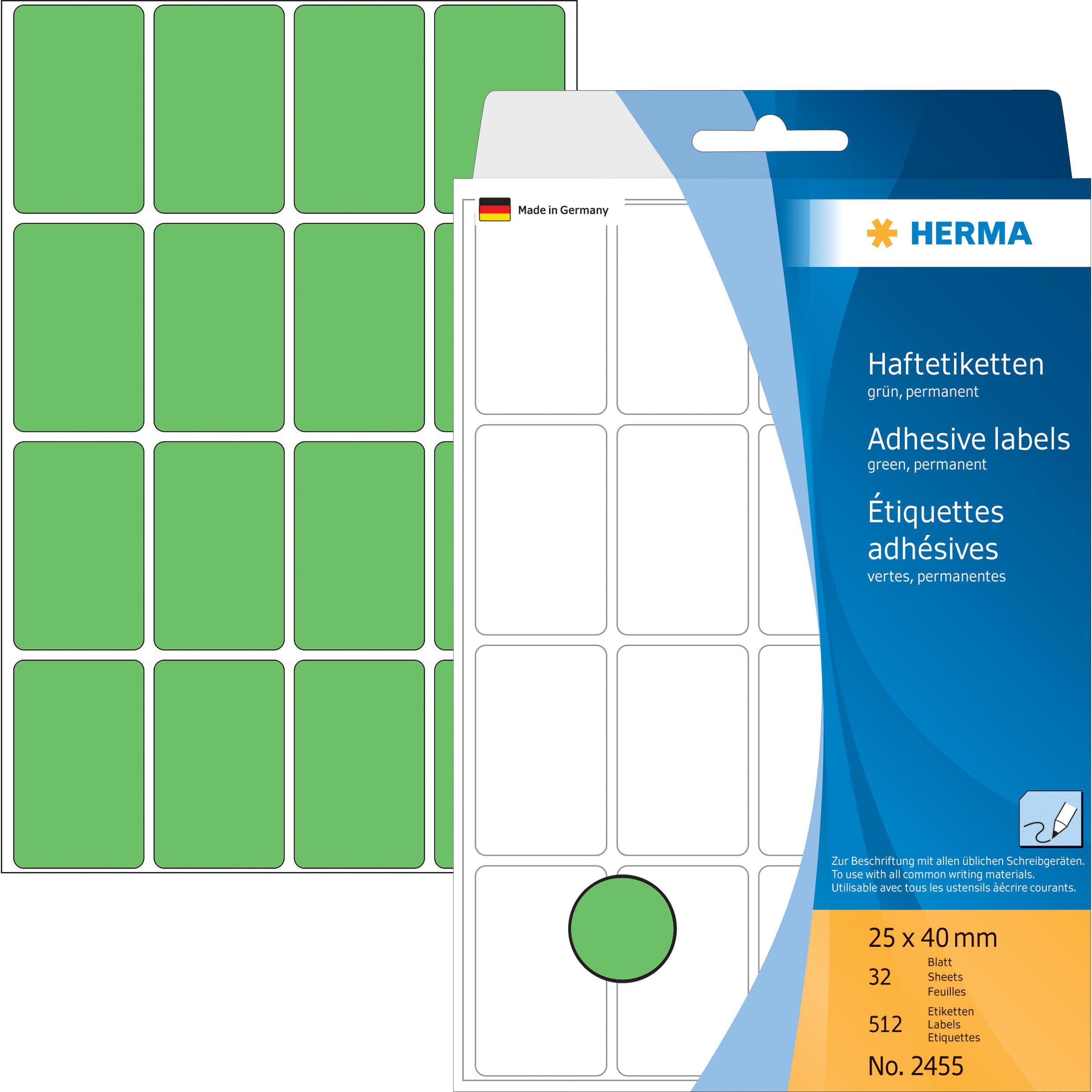 Herma, Etiketten, Haftetiketten permanent