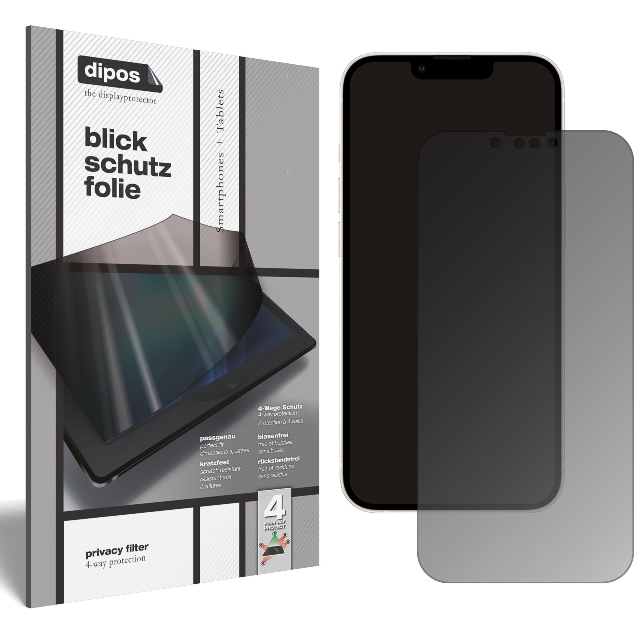 Dipos Blickschutzfolie 4-Way Privacy (1 Stück, Apple iPhone 13), Smartphone Schutzfolie, Transparent