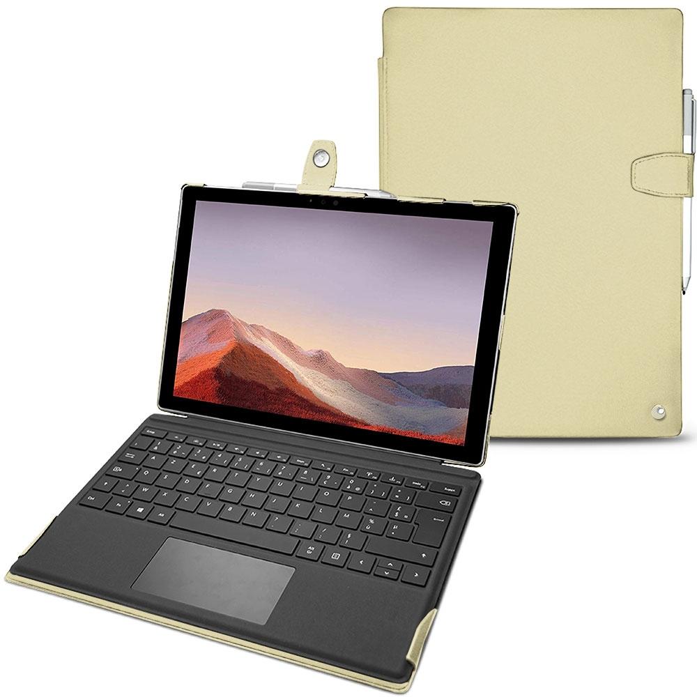 Noreve Lederschutzhülle (Microsoft Surface Pro 7), Tablet Hülle, Beige