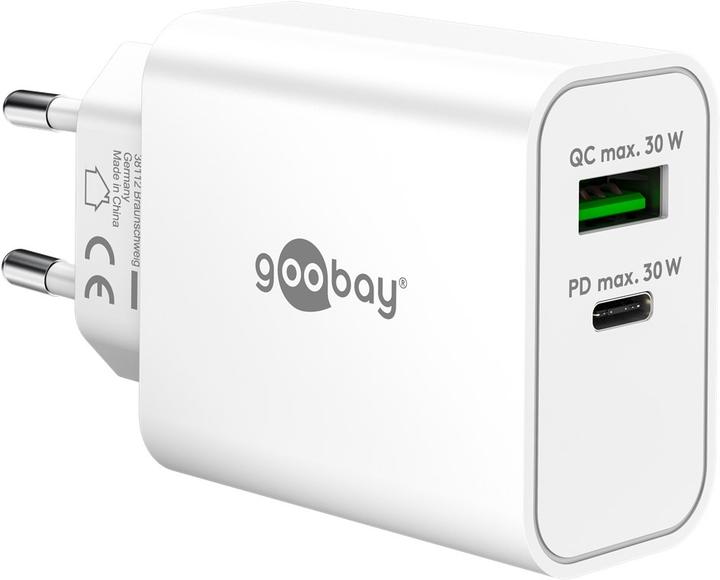 Immagine prodotto Goobay USB-C PD GaN Dual-Schnellladegerät 30 W weiss (30 W, 2 porte)