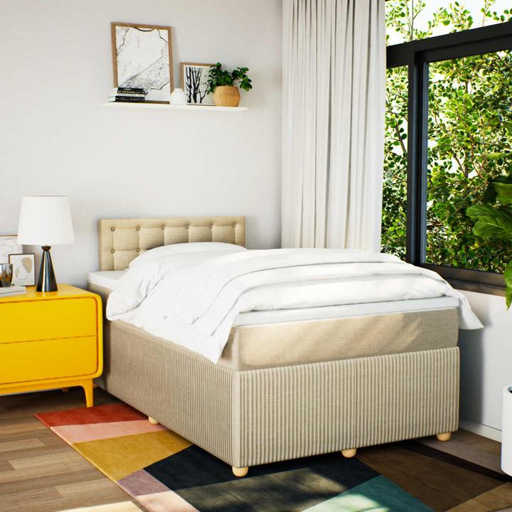 Produktbild vidaXL Bo x springbett mit Matratze 120 x 190 cm Stoff (120 x 190 cm)