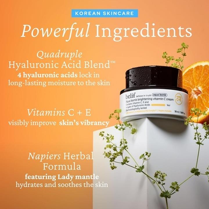 Actual product image Belif Aqua Bomb Brightening Vitamin C Cream 50ml (50 ml, Face mist)