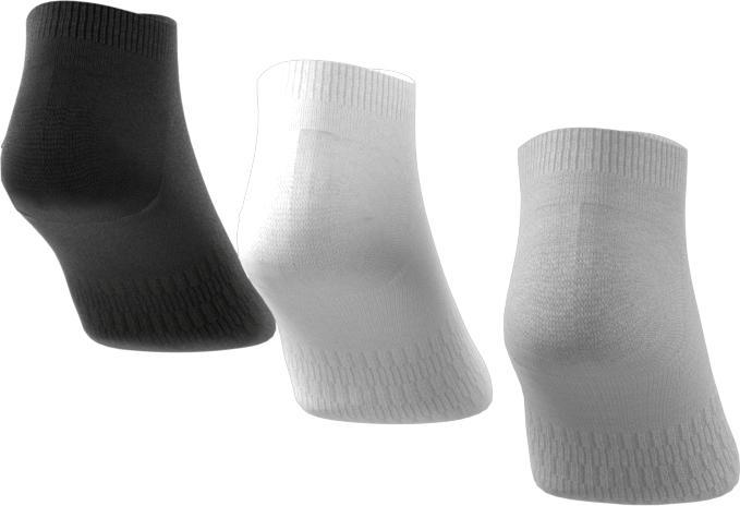 Actual product image adidas 3 pairs performance no show sneaker socks unisex short sock, colour:black - white - grey, sock (XL)