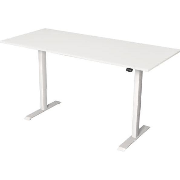 Kerkmann, Schreibtisch, Move 1 höhenverstellbarer Schreibtisch weiss rechteckig T-Fuss-Gestell weiss 180,0 x 80,0 cm