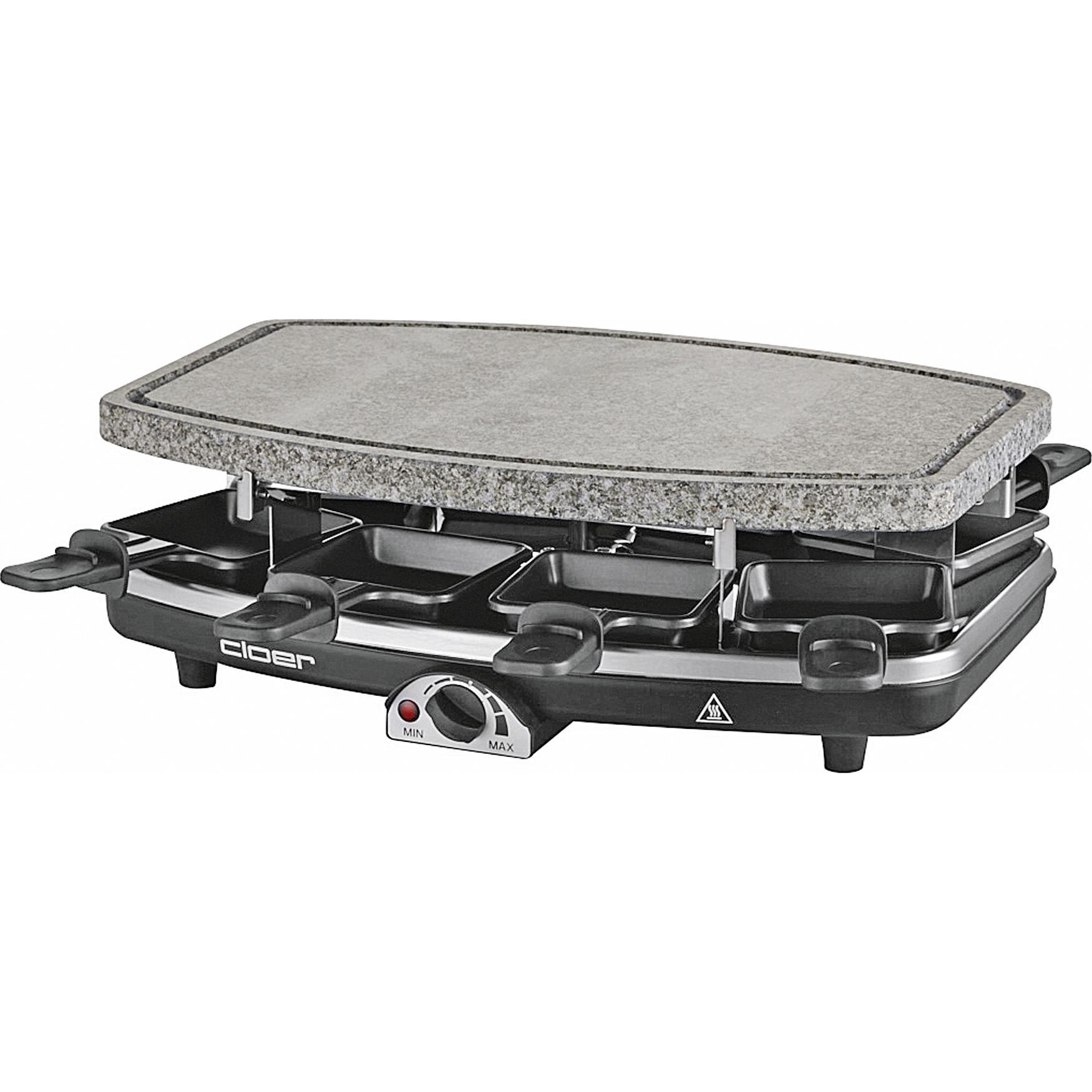 Cloer Raclettegrill Naturstein 6430, Racletteofen, Schwarz