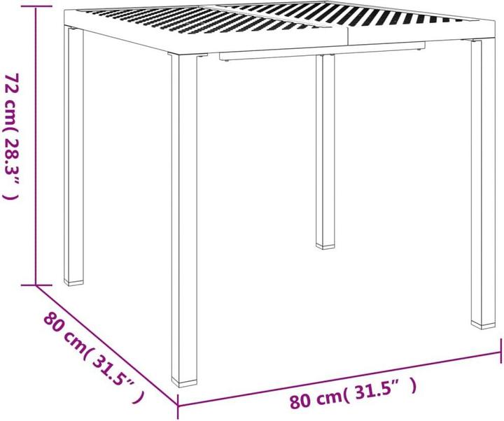 Produktbild vidaXL Gartentisch (80 x 80 x 72 cm)