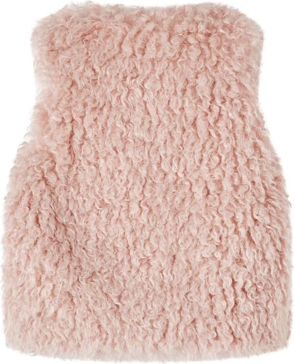 Actual product image vidaXL Children's waistcoat faux fur light pink 116,outer material (116)
