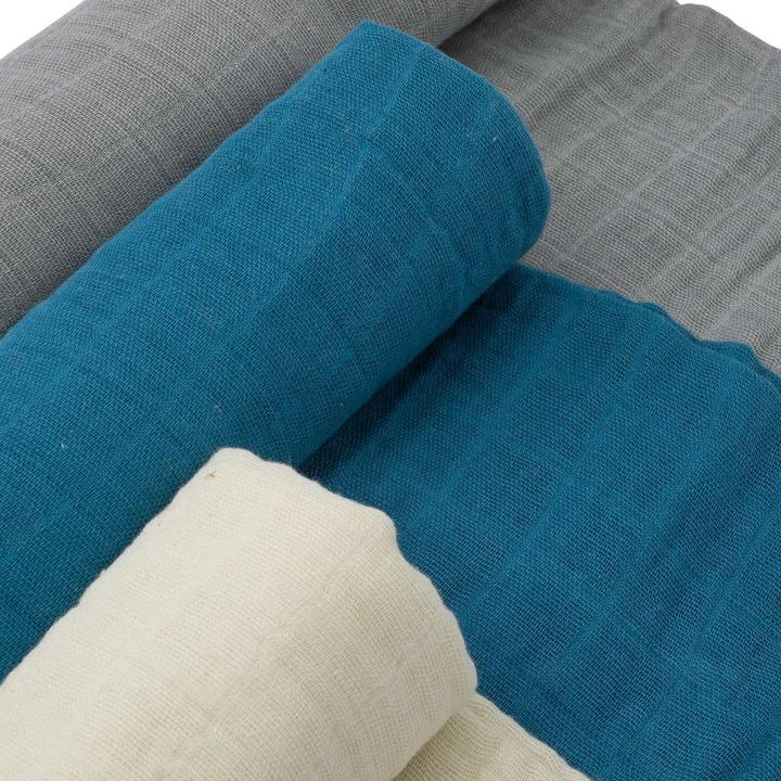 Immagine prodotto little unicorn Fasce di mussola di cotone 3 Pack - Lago (120 cm, 120 cm)