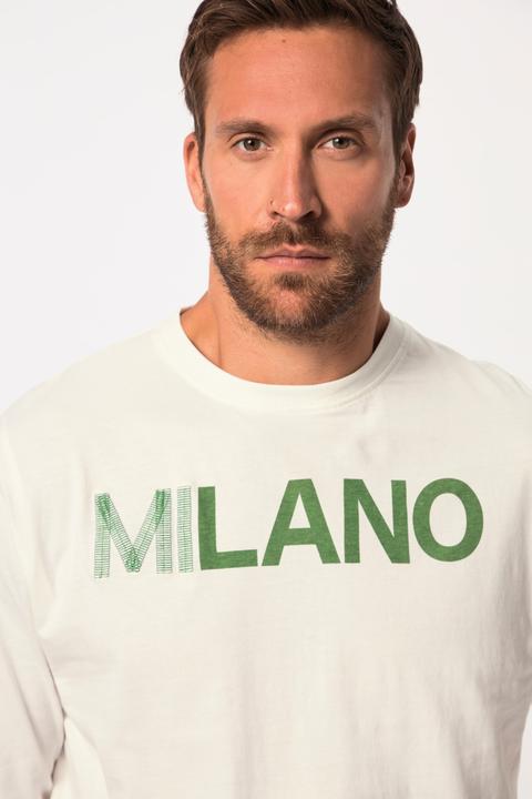 Produktbild JP1880 JP 1880 Herren grosse Grössen Langarm-Shirt, Rundhals, Brustprint offwhite XXL 825317200-XXL (XXL)