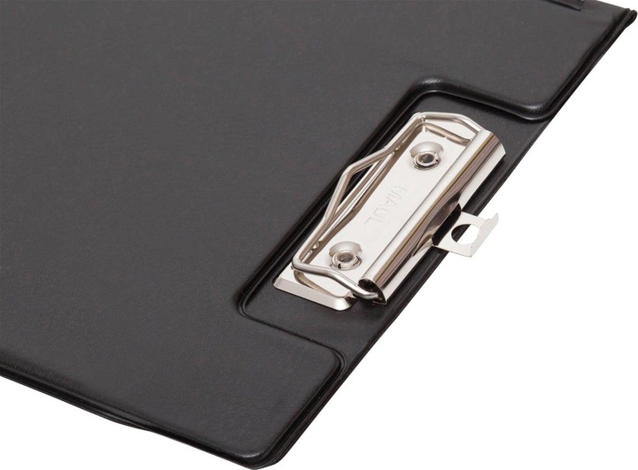 Actual product image Maul Writing case with foil cover, DIN A5, black with lid and inside pocket, made of cardboard with (15 x 21 cm)