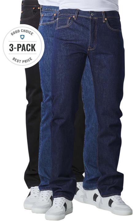 Actual product image Levis Levi's 501 Jeans Straight Fit 3-Pack (W36/L36)