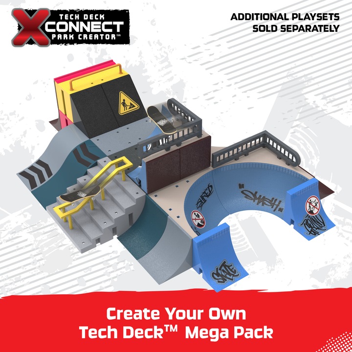 Produktbild Spin Master Tech Deck, Pyramid Shredder, X-Connect Park Creator, anpassbares und aufbaubares Rampenset mit Finge