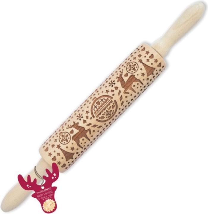 Produktbild ScrapCooking Teigroller mit Prägung "Xmas" 39cm