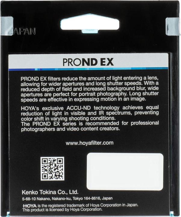 Image du produit Hoya 62.0mm Prond EX 500 (62 mm, Filtre gris neutre)