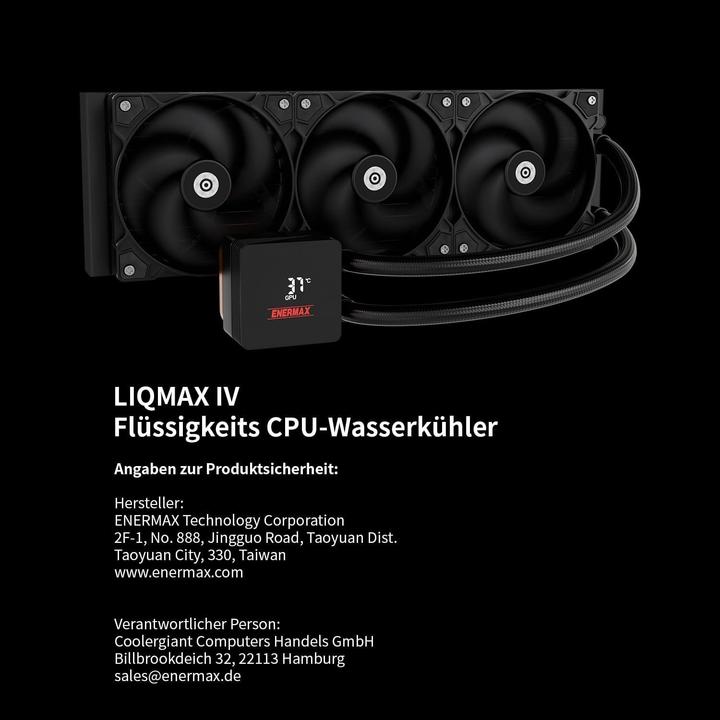 Actual product image Enermax liquid CPU Cooler LIQMAX IV Series 240mm AM5/LGA1851
