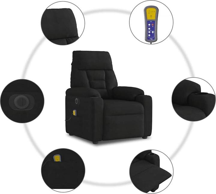 Produktbild VidaXL Massagesessel Elektrisch Schwarz Mikrofasergewebe Massagestuhl Sessel