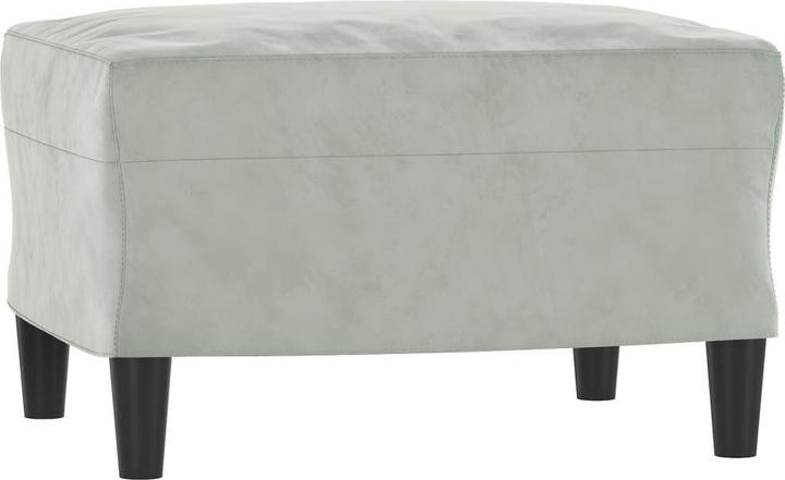 Produktbild vidaXL 3-Sitzer-Sofa mit Hocker Hellgrau 180 cm Samt,Farbe (3-Sitzer)