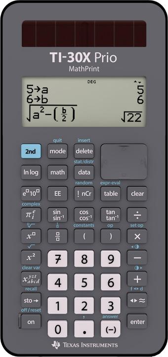 Image du produit TI Calculatrice scolaire TI-30 X Prio Mathprint 30XPRIO/FC (Cellules solaires, Piles)