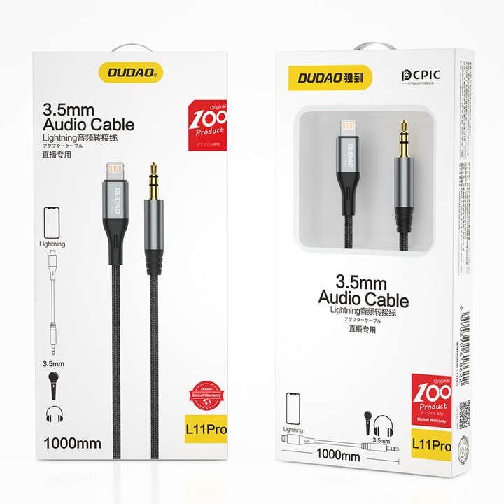 Produktbild Dudao 3.5 mm Klinke – Lightning (1 m, 3.5mm Klinke (AUX))