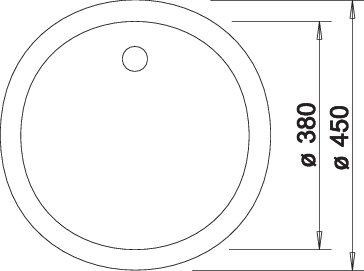 Actual product image Blanco Rondo (Fitted sink, 45 cm, 45 cm)