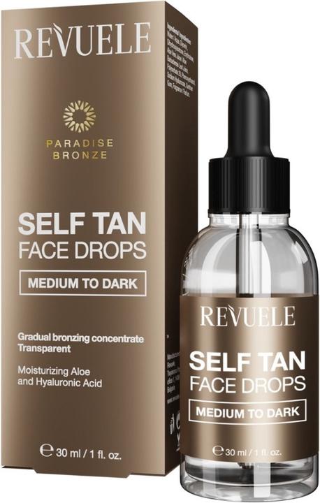Image du produit Revuele Paradise Bronze Gouttes autobronzantes pour le visage - Moyen à foncé, 30 ml (Mousse autobronzante, 30 ml)