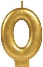 Image du produit Amscan Numéro de la bougie 0 or (1 pcs)