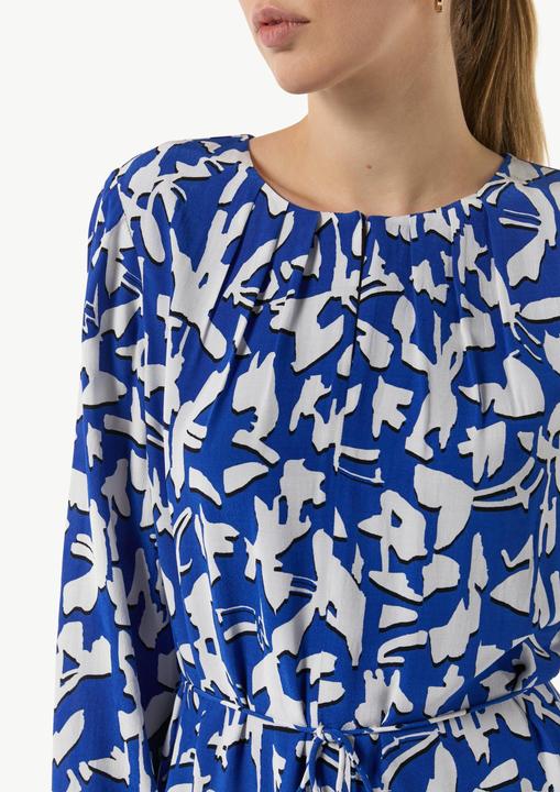 Produktbild Comma Kleid Gemustertes Midi-Kleid mit Faltenausschnitt (42)
