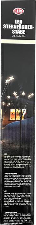 Produktbild Mojawo 12er Set LED-Gartenleuchtstäbe Weihnachtsbeleuchtung mit 72 Sternen