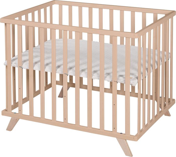 Roba Parc 75x100 cm avec pieds en bois Lil Planet gris (72.50 cm, 98 cm)