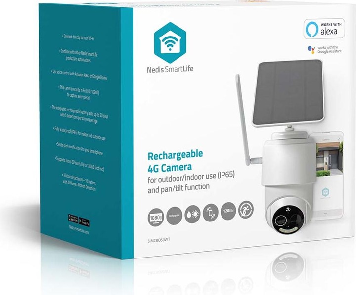 Actual product image Nedis SmartLife Outdoor Camera | 4G | Full HD 1080p | Pan tilt | IP65 | Cloud Storage (optional) / micr (1920 x 1080 Pixels)