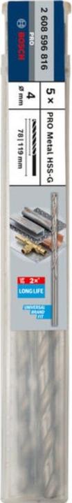Produktbild Bosch Professional Zubehör PRO Metal HSS-G Spiralbohrer, 4 x 78 x 119 mm (4 mm)